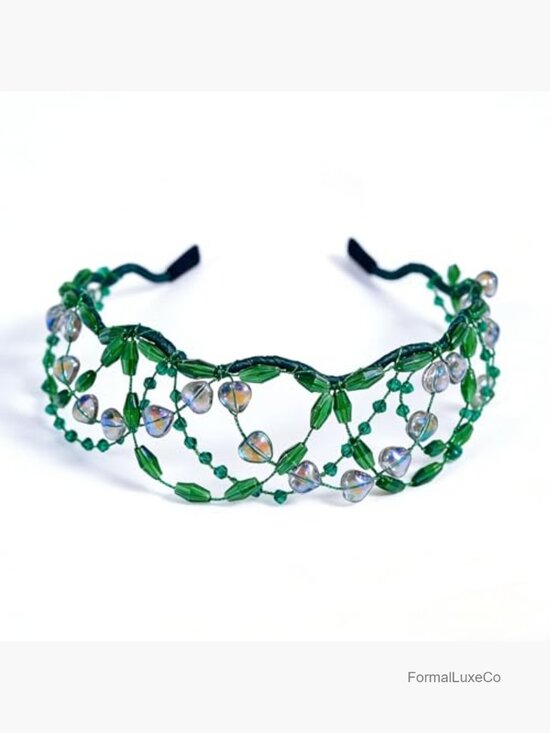 Handmade Braided Rhinestone Headband for Wedding Party main image 4